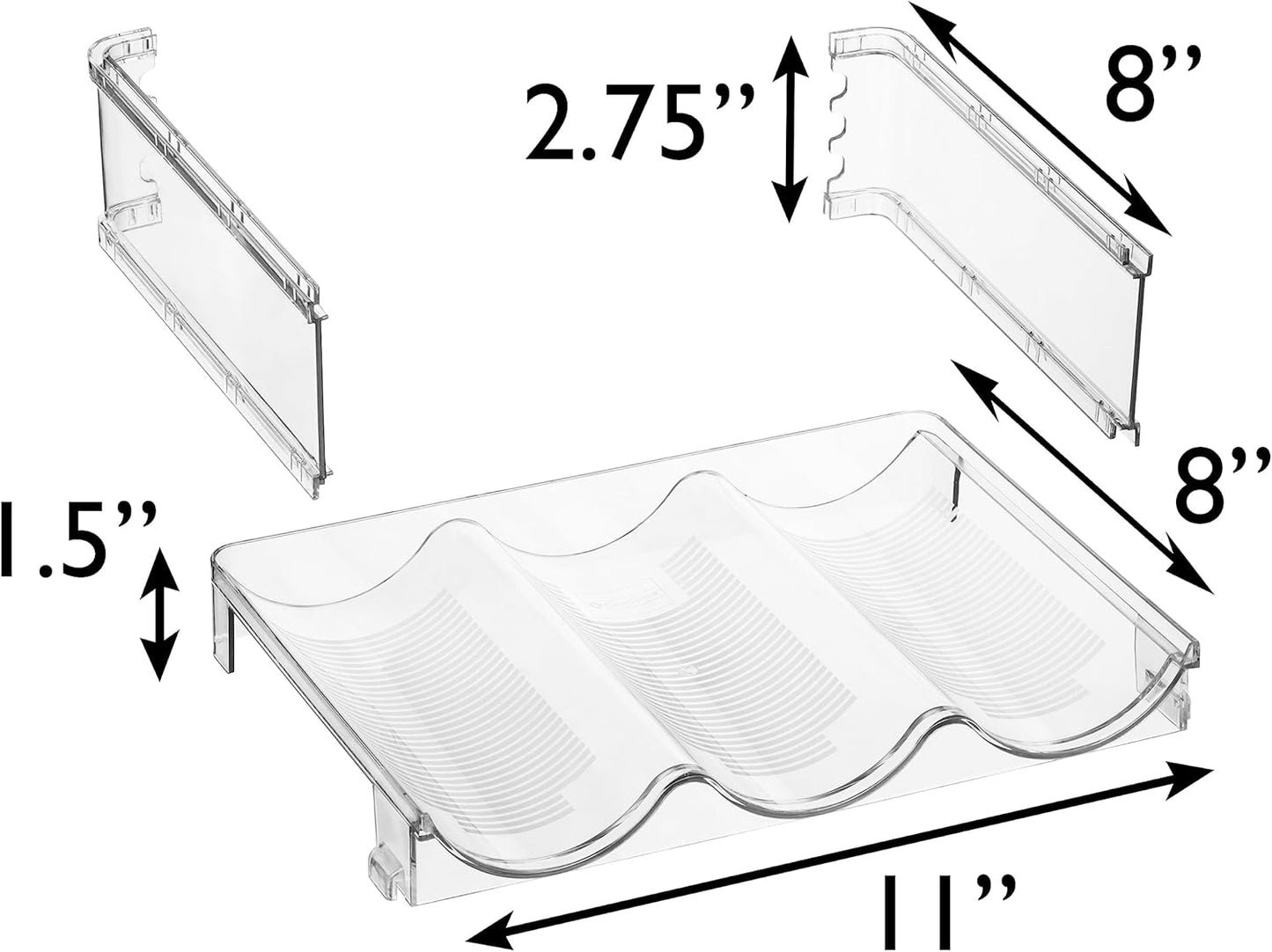 ClearSpace Water Bottle Organizer for Cabinet – Stackable Water Bottle Holder for Cabinet or Wine Rack for Home Organization Storage – Drink Organizer for Fridge, Kitchen Organization, 6 Pack