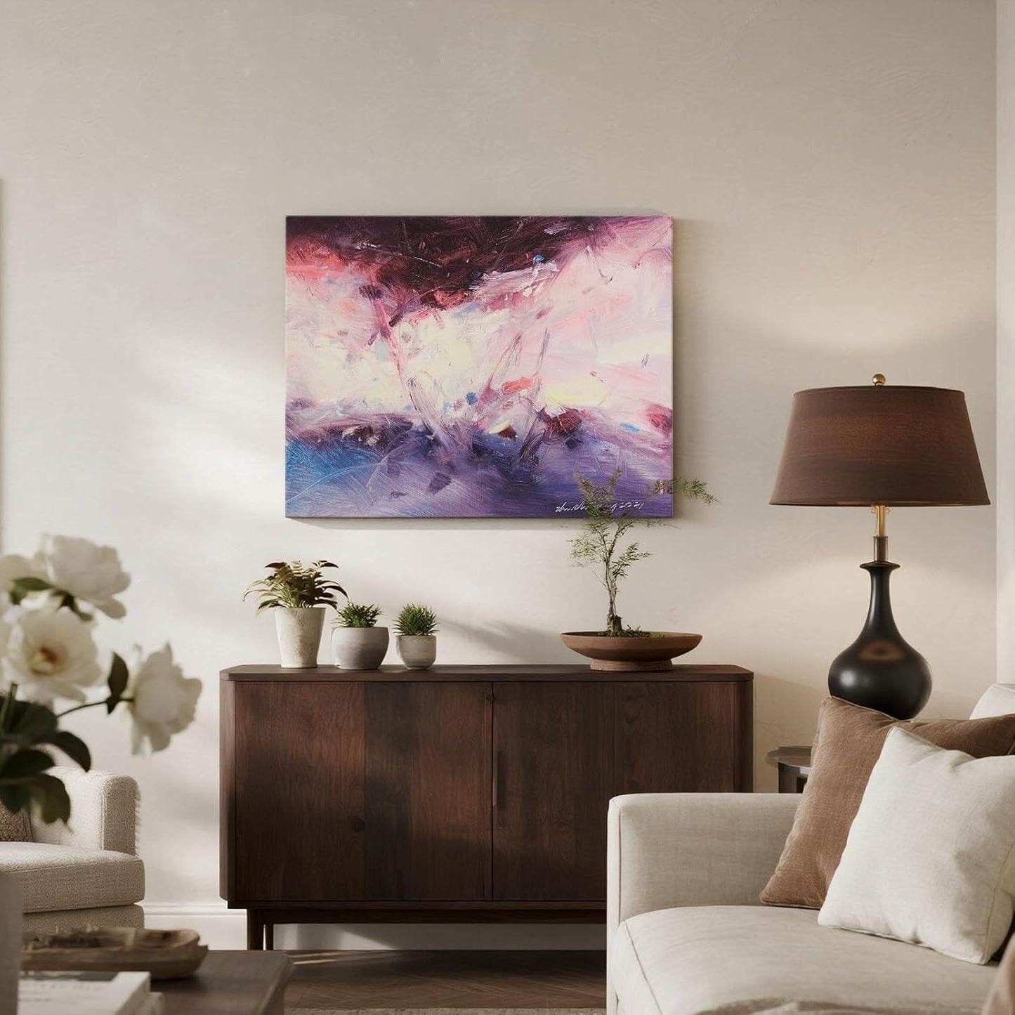 Gloliv Canvas Wall Art – Abstract Wall Decor Painting, Artist-Authorized Reproduction Canvas Prints, Modern Wall Art Decor for Living Room, Bedroom, or Office 23"x20"