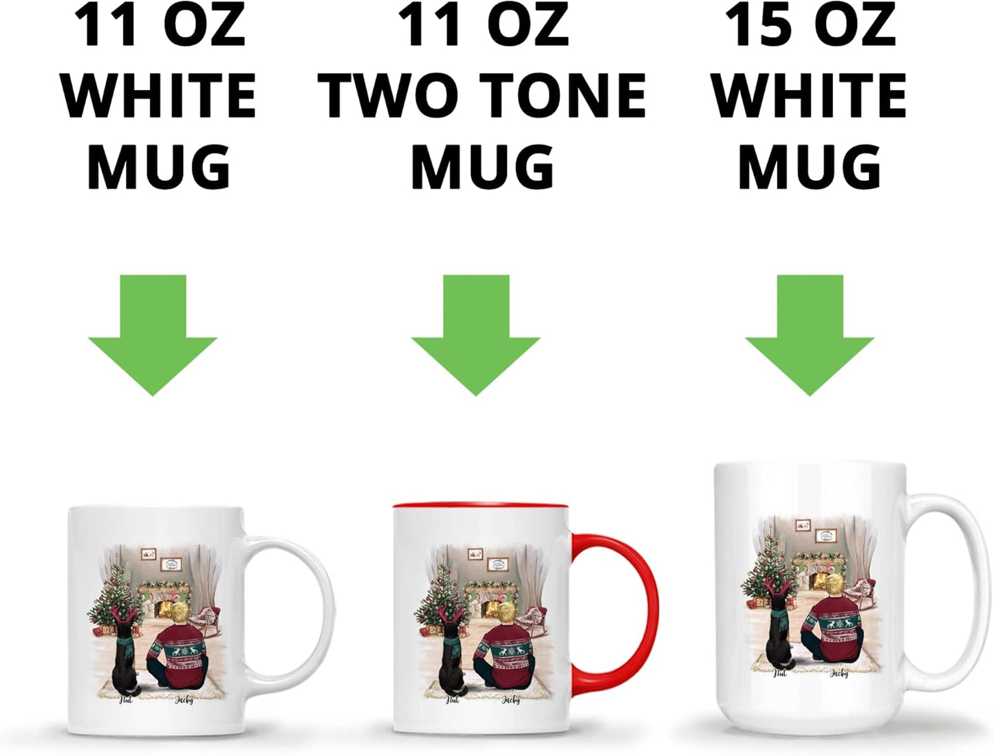 Gossby Personalized Dog Mug - Life is Better with a (Man Dog) White, Two-tone Ceramic Custom Christmas for Dad Gifts Customizable Names, Breeds Xmas - Man & Dog - Life Is Bet