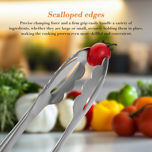 KULUNER Stainless Steel Barbecue Tongs with Solid Wood Handle, Kitchen Metal Locking Design, Extra Long 17.5 Inches 700 Degrees, Suitable for Food Cooking, Salad and Outdoor Grilling(Rosewood)