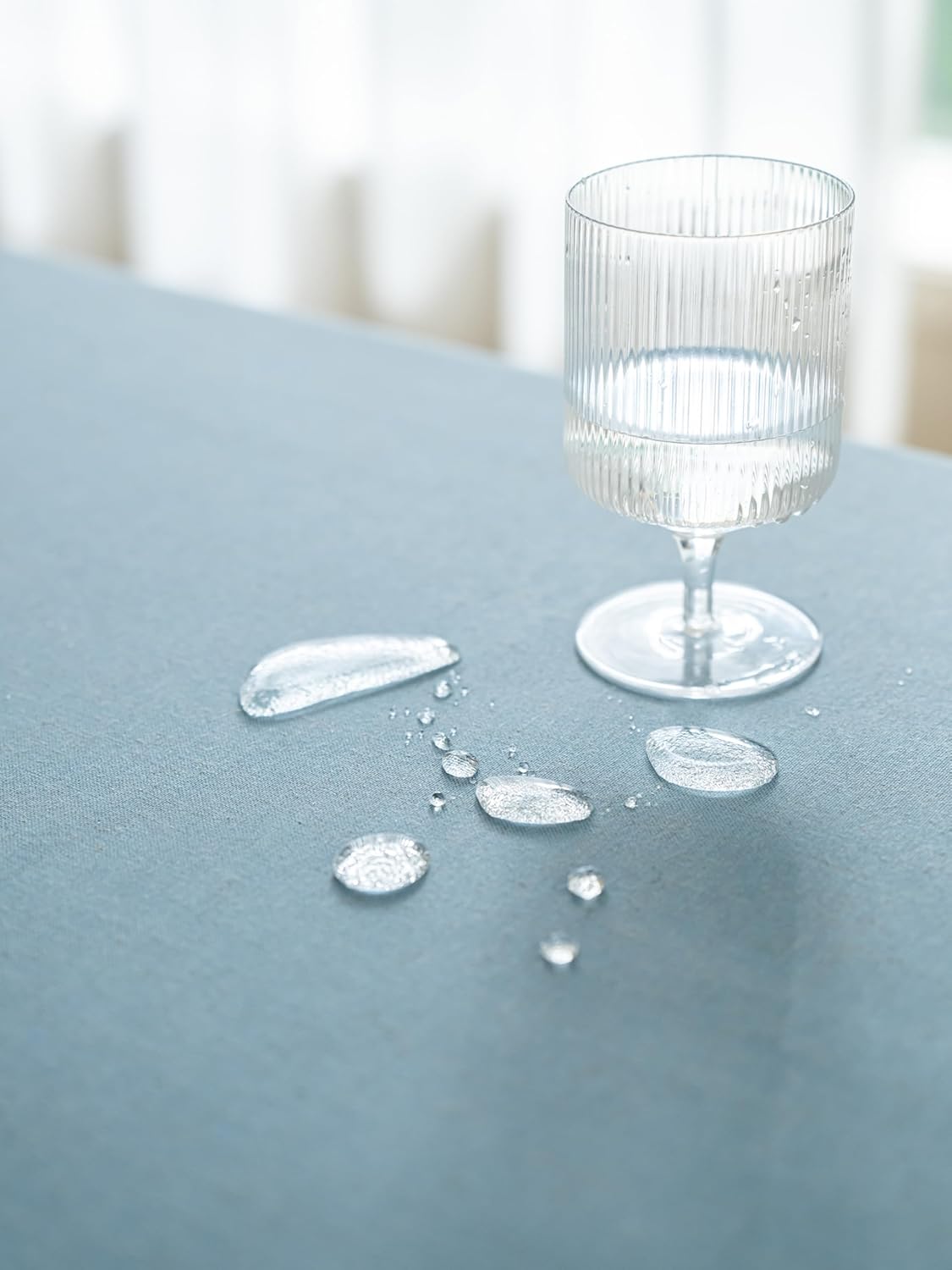 Blue Linen Table Cloths for Rectangle Tables Farmhouse Neutral Tablecloth Rectangular Kitchen Decoration Dining Table Cover Washable 60x132