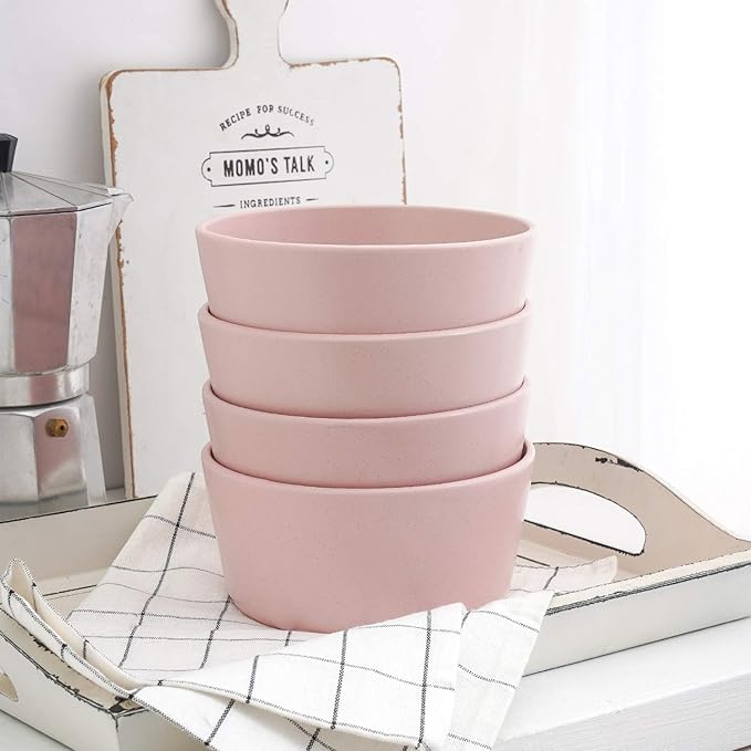 Stone Lain Albie Stoneware 32-Piece Modern Dinnerware Set, Kitchen Plates and Bowls Sets, Dish Set for 8, Pink