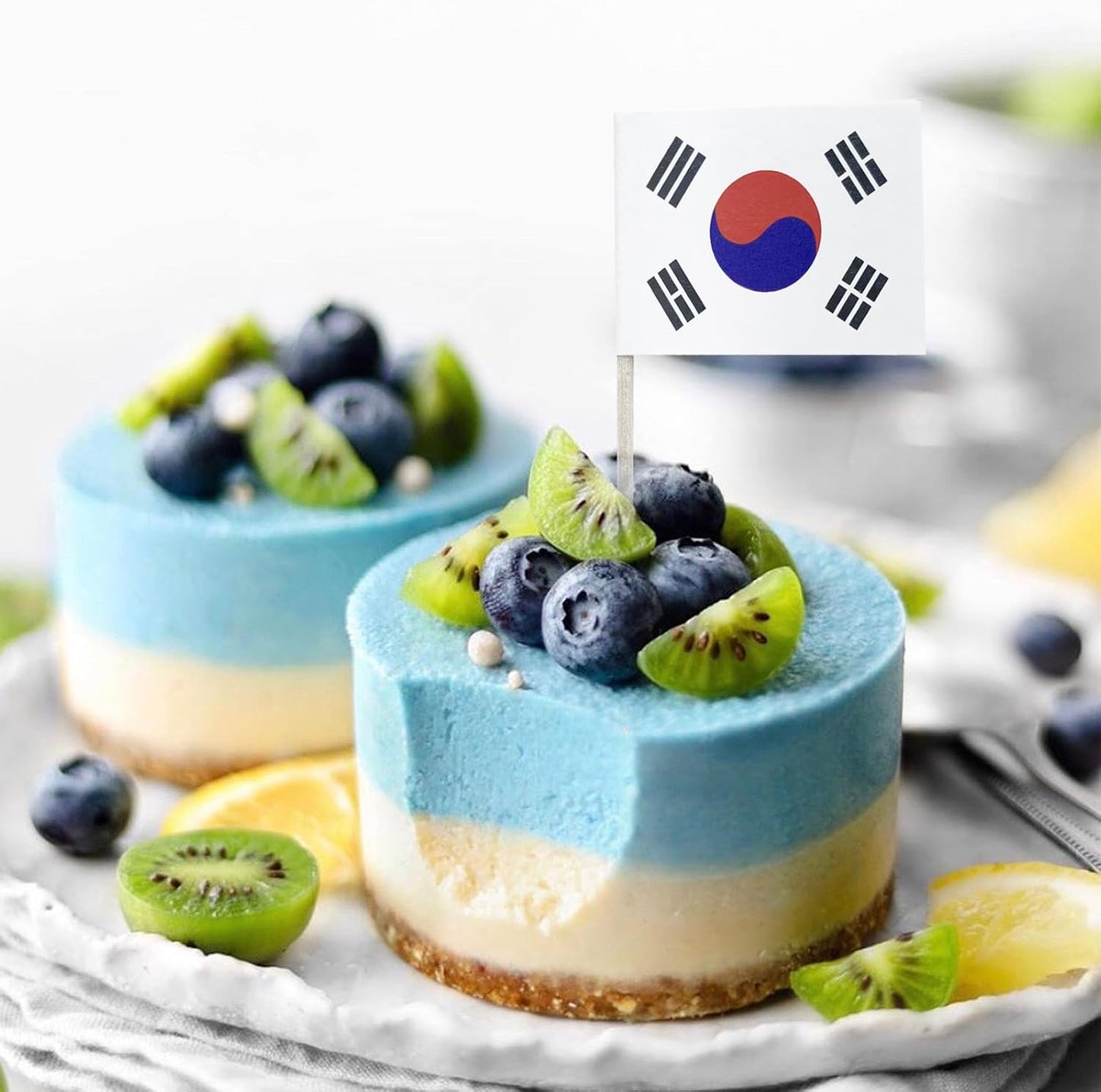 100 Pcs Korea Flag Korean Toothpick Flags, Small Mini Stick Cupcake Toppers Korean Flags Cocktail Picks