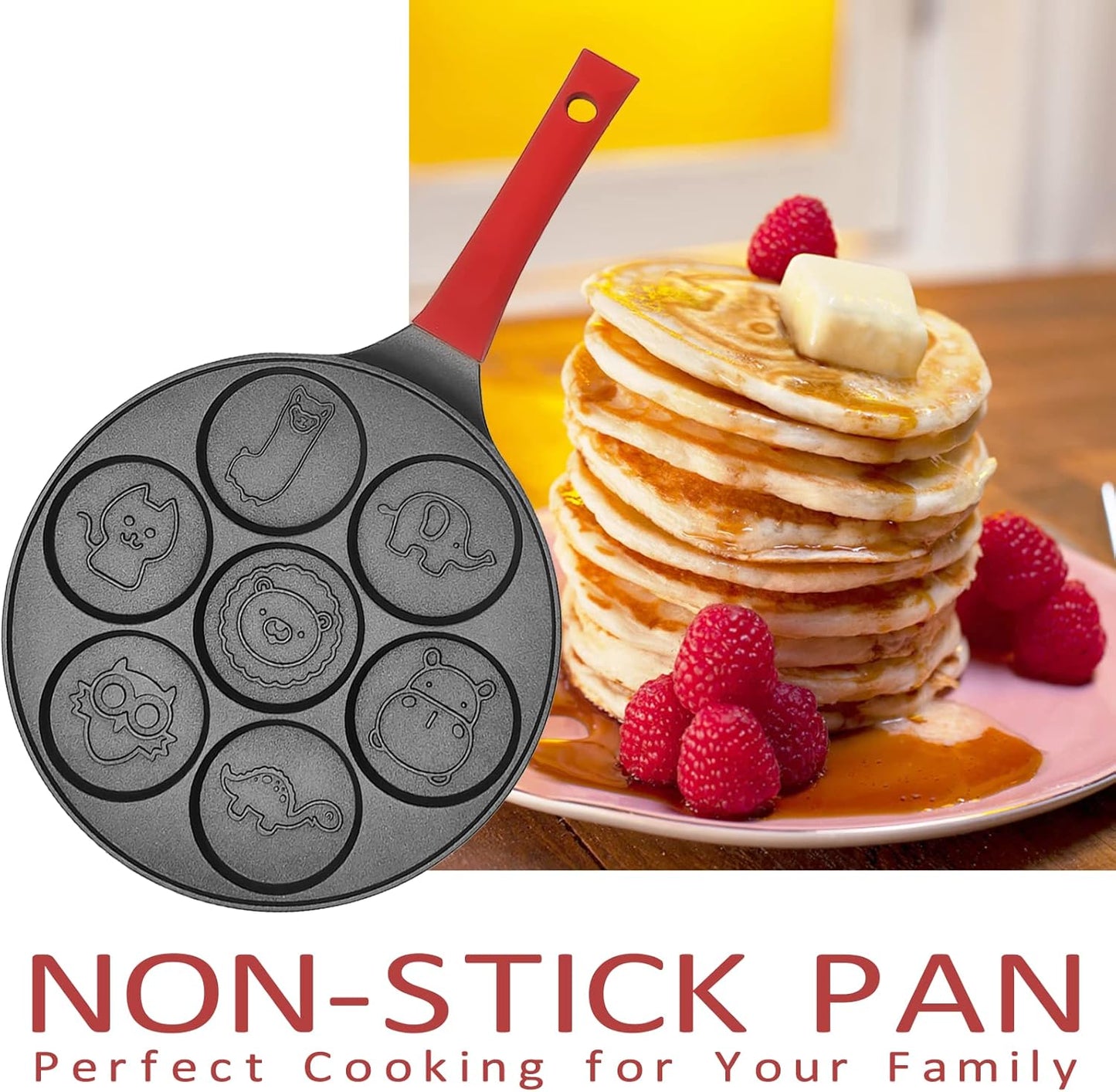Egg Pan Omelette Pan Pancake Pan Maker Nonstick Egg Cooker Skillet for Pancakes Cookies Burgers Breakfast Pan