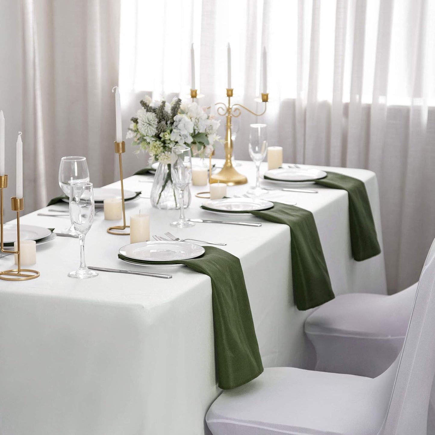 Bailarina Cloth Napkins Set of 40,17x17 inches Dinner Napkins Cloth Washable,Polyester Square Table Cloth Napkin Bulk with Hemmed Edges Ideal for Banquets, Parties and Weddings-Willow