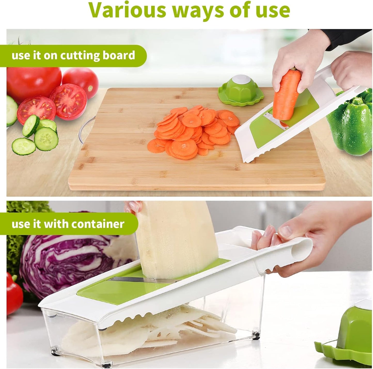 Graters For Kitchen, Cheese Grater with Container, Mandoline Slicer For Kitchen, Vegetable Grater, Carrot Shredder, Julienne Slicer and Peeler, Potato Slicer, Cheese Shredder