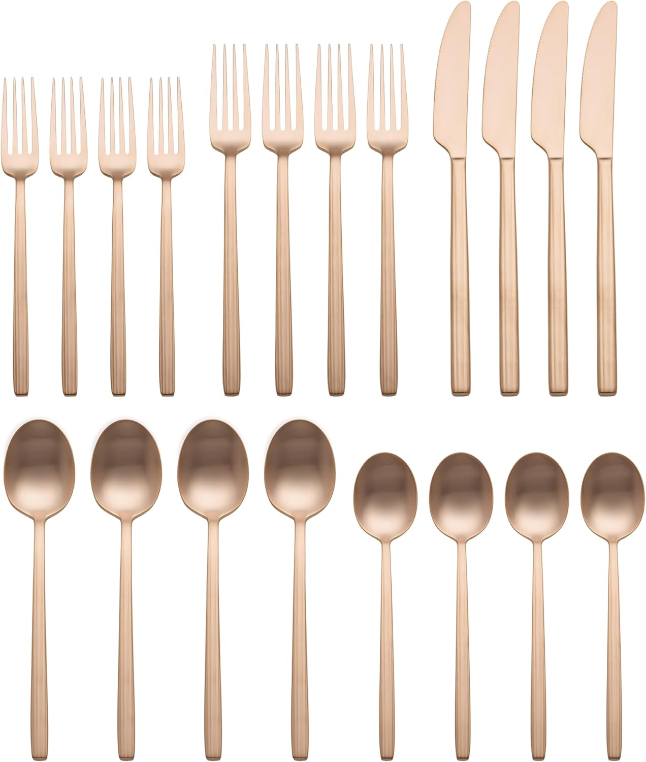 Oneida 898358 Dean Satin Rose Gold 20-Piece Flatware Set