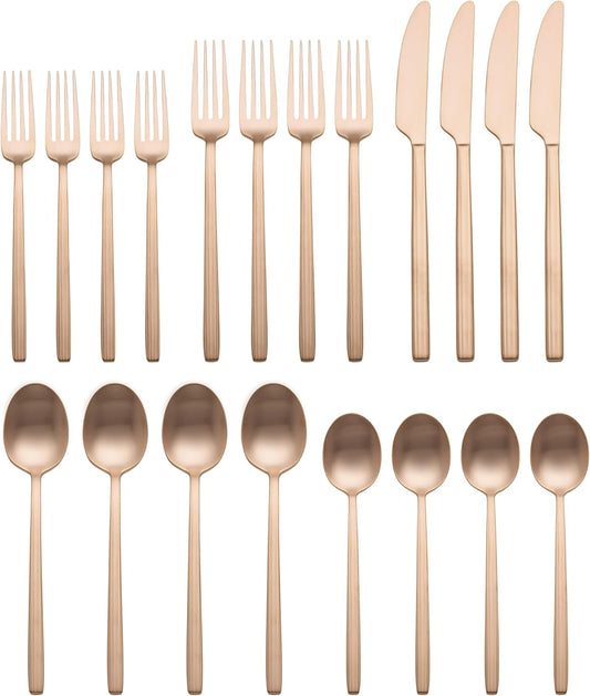 Oneida 898358 Dean Satin Rose Gold 20-Piece Flatware Set