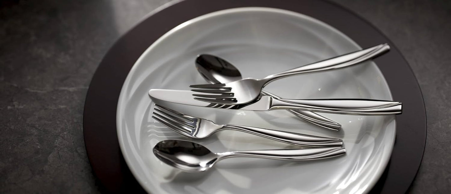 Oneida Silverware Set, Camlynn Everyday Flatware 4-Piece Salad Forks Set, Service For 4, 18/0 Stainless Steel, Mirror Finish, Dishwasher Safe, Home And Kitchen Utensils (Silver, 4 Piece)