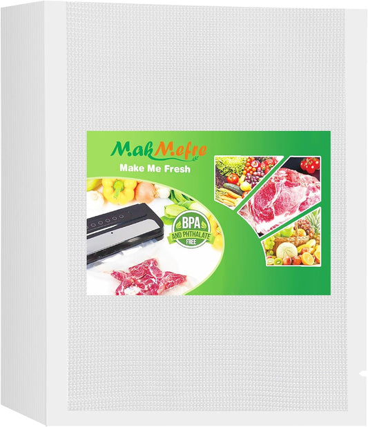 MakMeFre 100 Pint Size 6" x 10" Vacuum Sealer Bags with BPA Free and Heavy Duty,Great for Food Storage Vaccume Sealer PreCut Bag