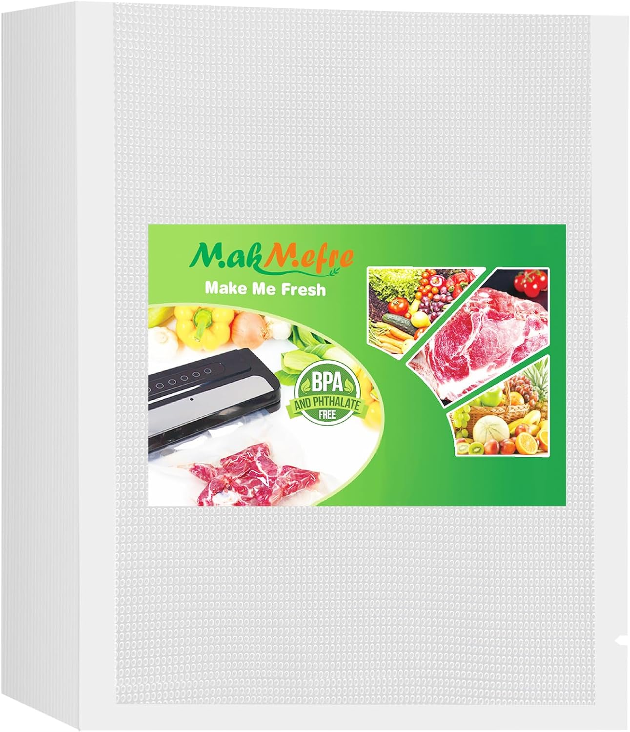 MakMeFre 100 Large Gallon Size 4mil 11.5" x 18.5" Vacuum Sealer Bags with BPA Free and Heavy Duty,Great for Food Storage Vaccume Sealer PreCut Bag