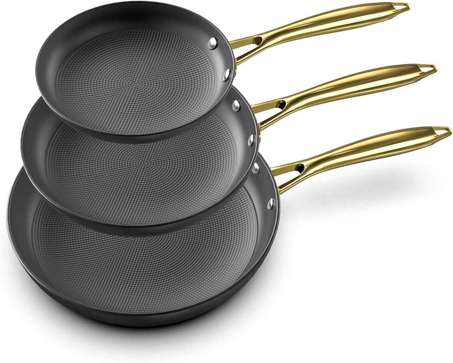 imarku Non Stick Frying Pans, 3 Pieces - 8 Inch, 10 Inch and 12 Inch Frying Pan, Professional Frying Pans Nonstick, Cast Iron Skillets, Nonstick Frying Pan with Stay Cool Handle, Best Birthday Gifts