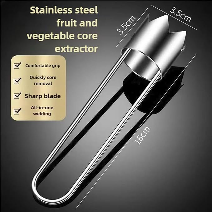 Fruit and Vegetable Corer Pepper Seed Apple Remover Bell Pepper Tomato Corer Tool Stainless Steel Kitchen Gadget (Pepper strawberry pineapple Corer)