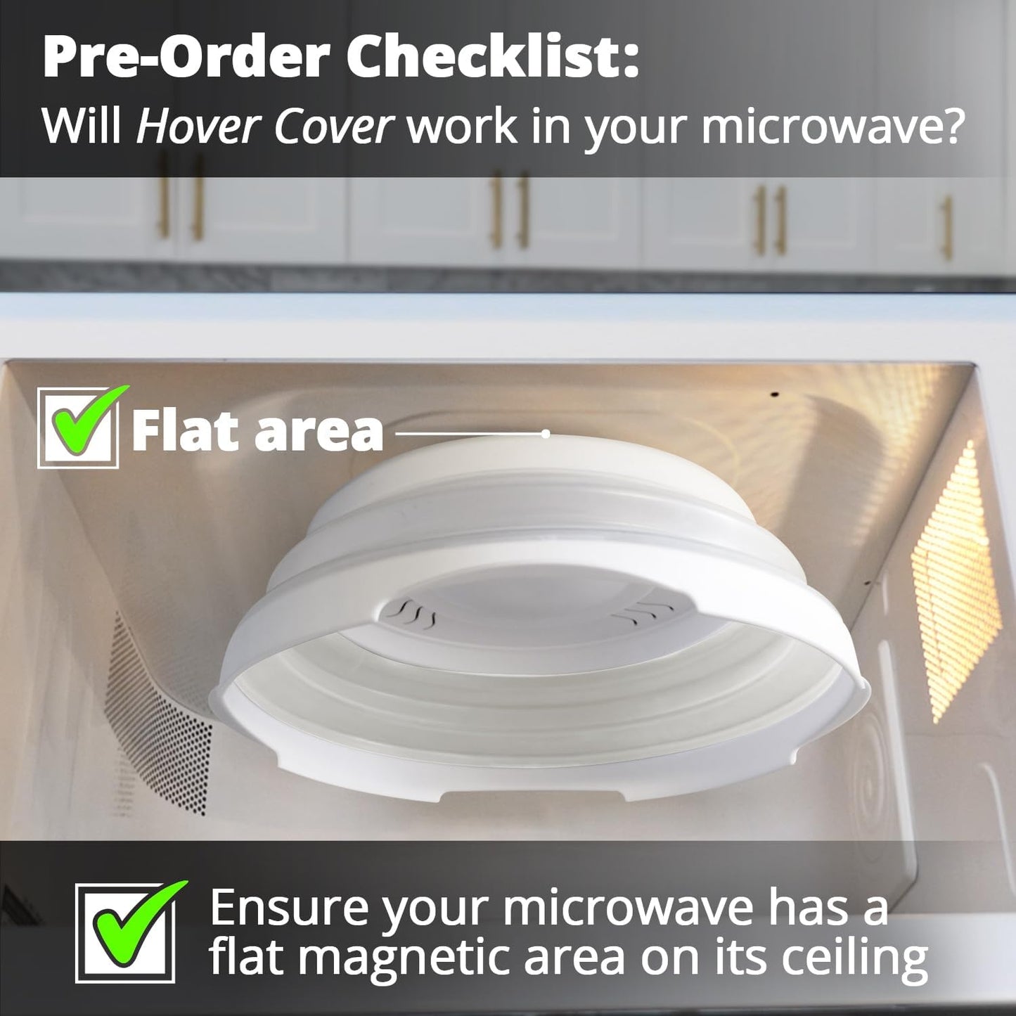 High Power Magnetic Microwave Splatter Cover with strongest magnetic grip, Collapsible 12-Inch BPA-Free Food Lid, Vented Plate Guard, Dishwasher Safe, Space-Saving Magnetic Storage - White