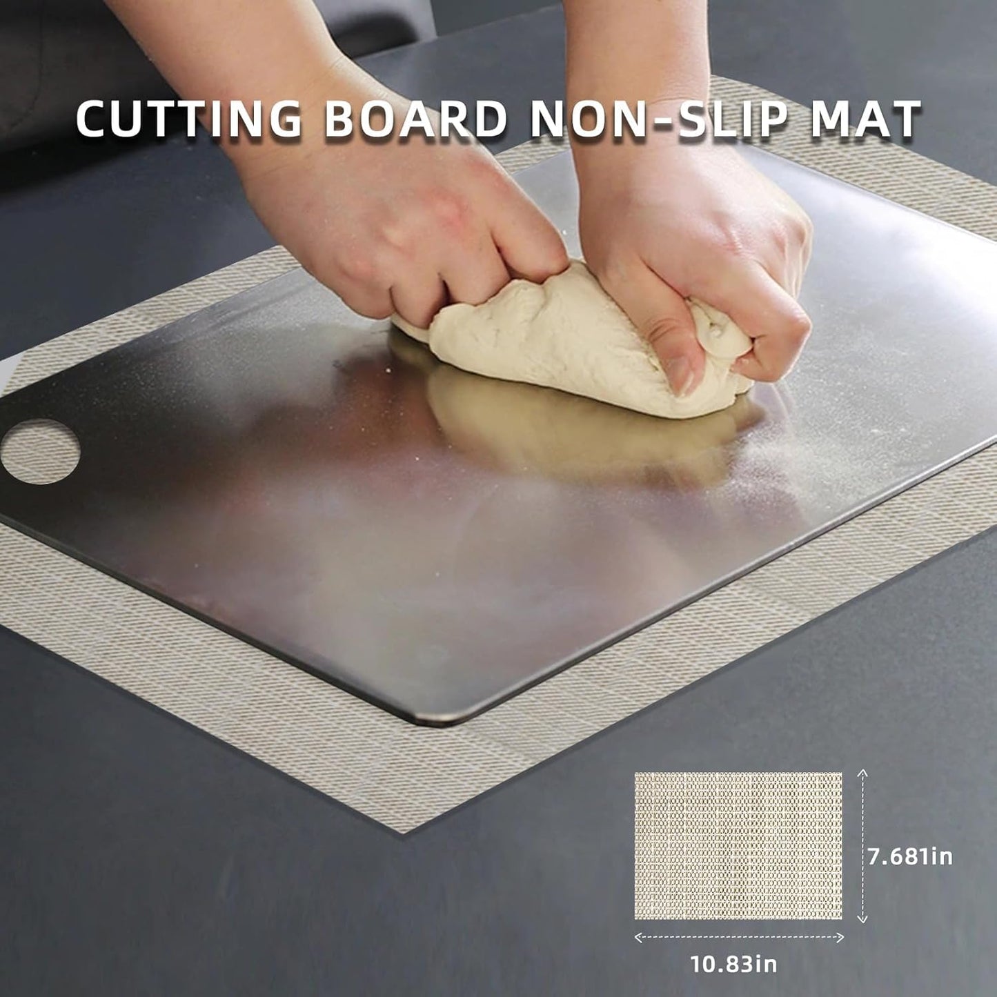 Titanium Cutting Board Set of 1, 11 * 8inches,Titanium Cutting Boards for Kitchen, Food Grade Metal Double Sided Chopping Boards for Kitchen Counter Meat Vegetable Fruit Outdoor Camping