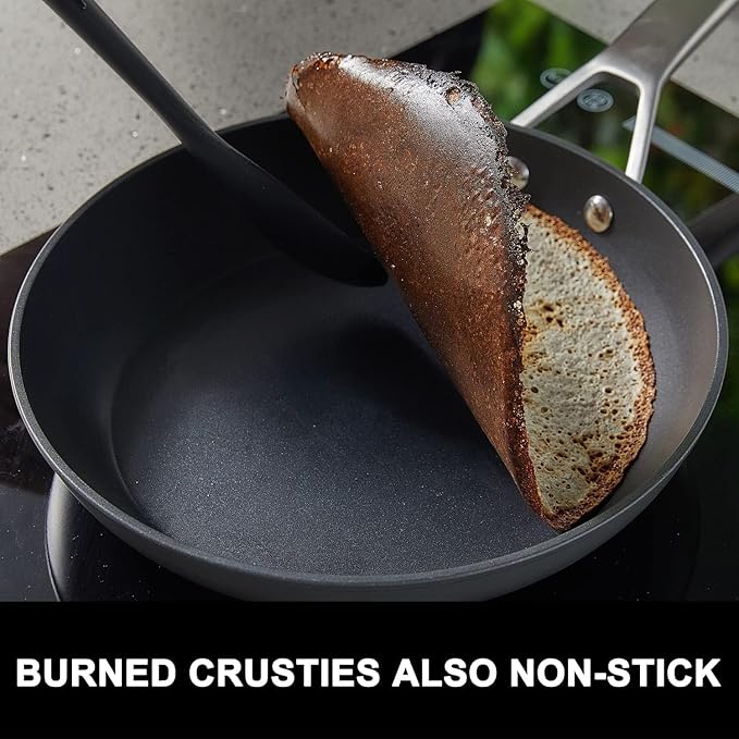 MsMk 10 Inch Frying Pan Nonstick with Lid, Induction Fry Pan with Lid, Titanium and Diamond Non Stick Coating From USA, for Induction, Ceramic and Gas Cooktops, Oven Safe 10 Inch Skillet Nonstick