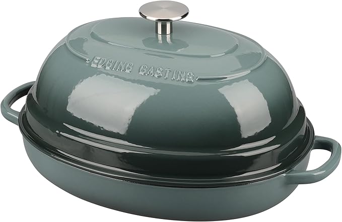 Enameled Oval Cast Iron Dutch Oven Pot with Lid, Bread Dutch Oven for Sourdough Bread Baking, 6QT, Slateblue