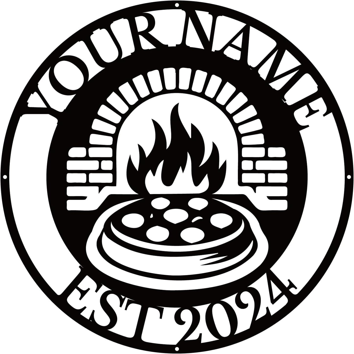 magilab Personalized Pizza Metal Sign, Custom Kitchen Wall Decor for Home & Outdoor, Food Lover Gift(Style E)