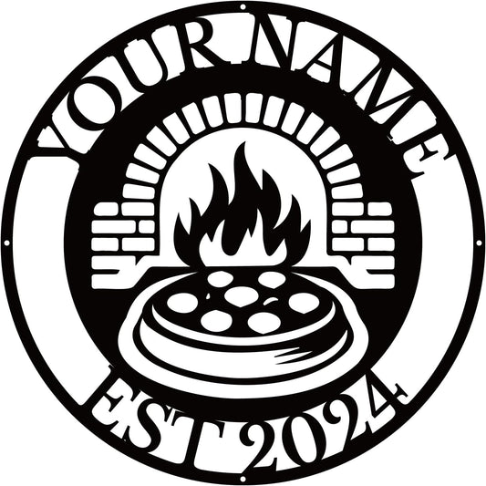 magilab Personalized Pizza Metal Sign, Custom Kitchen Wall Decor for Home & Outdoor, Food Lover Gift(Style E)