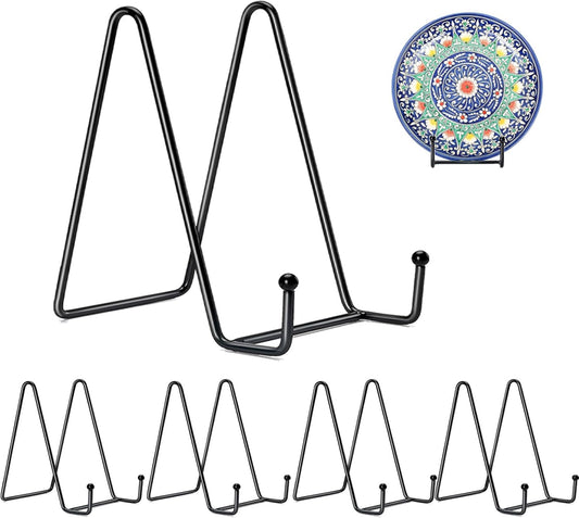 Kruodop 5 Pack Plate Stands for Display, 4 Inch Plate Holder Display Stand, Metal Frame Holder Stands for Book, Pictures, Photo Easel, Tabletop Art