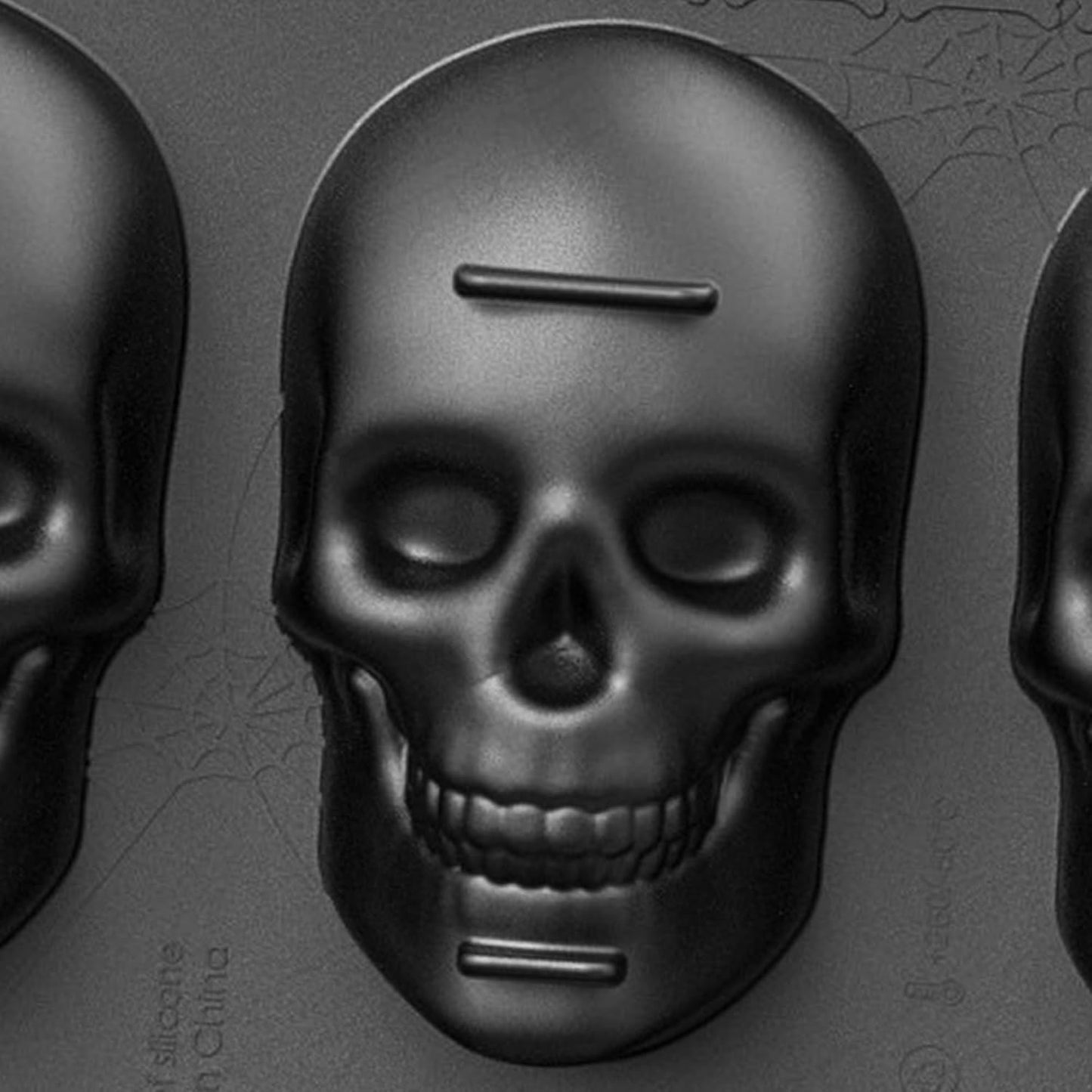 Kundalini Halloween Skull Cake Pan 6 Pirate Skull 3D Silicone Cake Pan Black