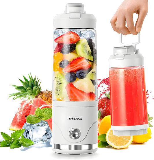 PROCHAIN Portable Blender, 22oz Cordless Personal Blenders, Electric USB Rechargeable Juicer, Smoothies, Ice Crush, Travel, Protein Shakes Cup, BPA-Free, Dishwasher Safe