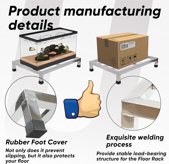 2 Packs Dunnage Rack 23.6x15.8x4inch Stainless Steel Dunnage Racks Commercial Food Service Storage Rack for Restaurants Kitchen Warehouse Supermarket