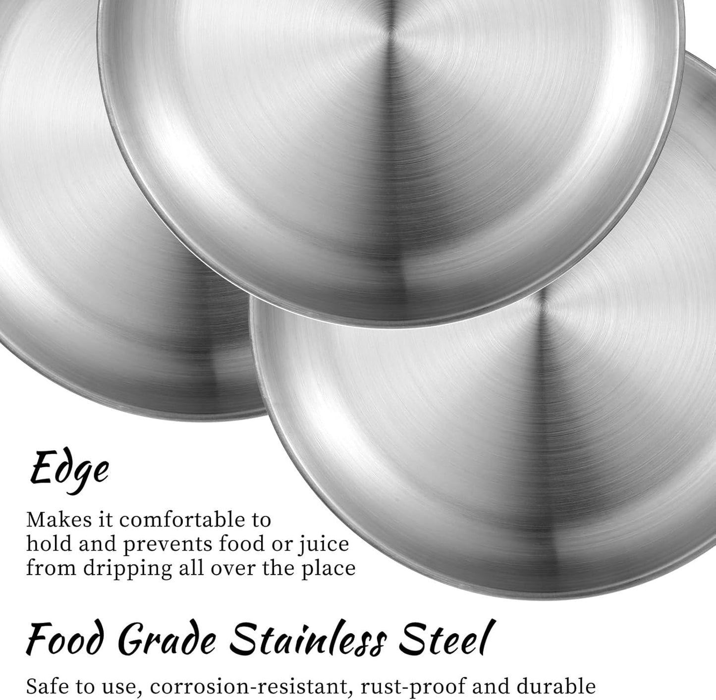 8 Pieces Stainless Steel Pizza Pan, 8 Inch Round Pizza Pans Reusable Pizza Plate Non Stick Small Pizza Pan for Baking, Serving, and Displaying