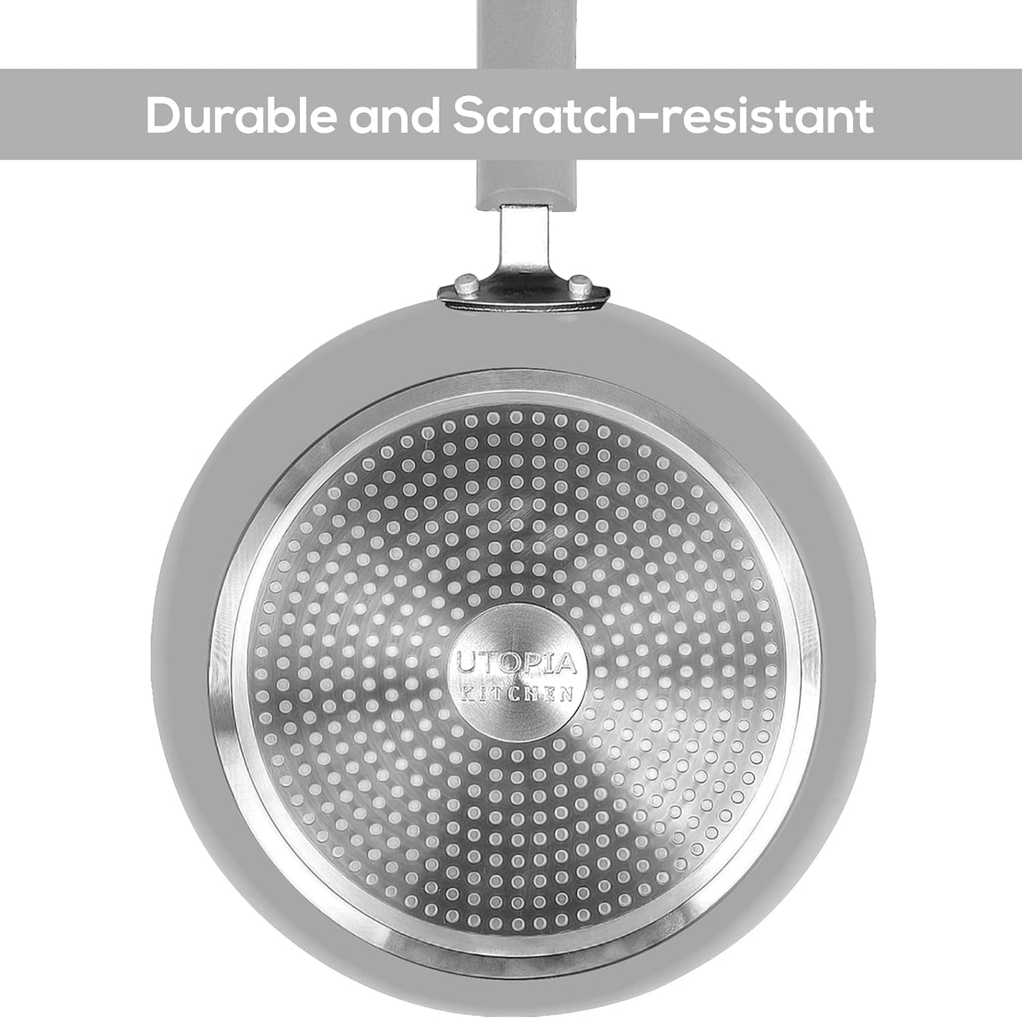 Utopia Kitchen Nonstick Cookware 3 Piece Set, Non-Stick Frying Pans with Induction Bottom, 8, 9.5 & 11 Inches Frying Pans with Bakelite Handles, PFOA Free, Silver & Black