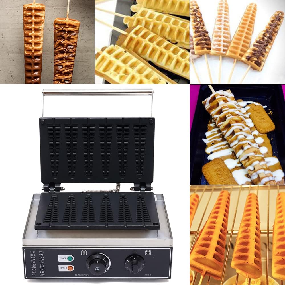 6 Grid Kitchen Stick Waffle Maker, Christmas Tree-Shaped Stainless Steel Non-Stick Coating Electric Flip Waffles Machine for Restaurant Snack Bar Home,110V (6 Grid Waffle Maker)