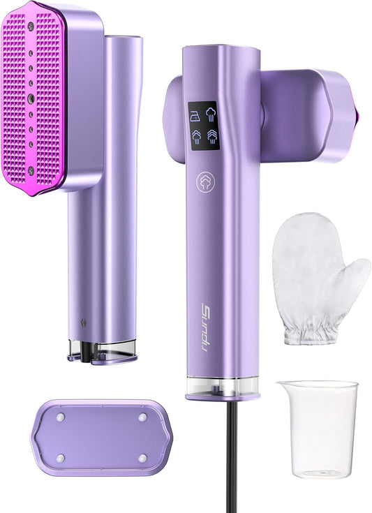 Steamer for Clothes, Sundu Portable 2-in-1 Steamer & Iron, 15s Heat-up, 100ml Tank, Ironing Gloves, 20 Min Steam, Wrinkle Remover, Garment Steamer for Travel & Home (Purple)