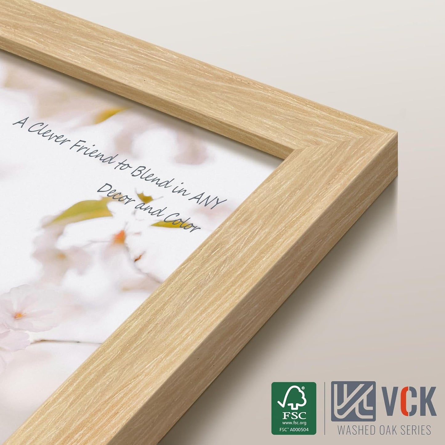VCK 8x10 Oak Wood Frame for Picture, Natural Solid Wood Photo Frames 5 Pack, Wall Gallery Frame