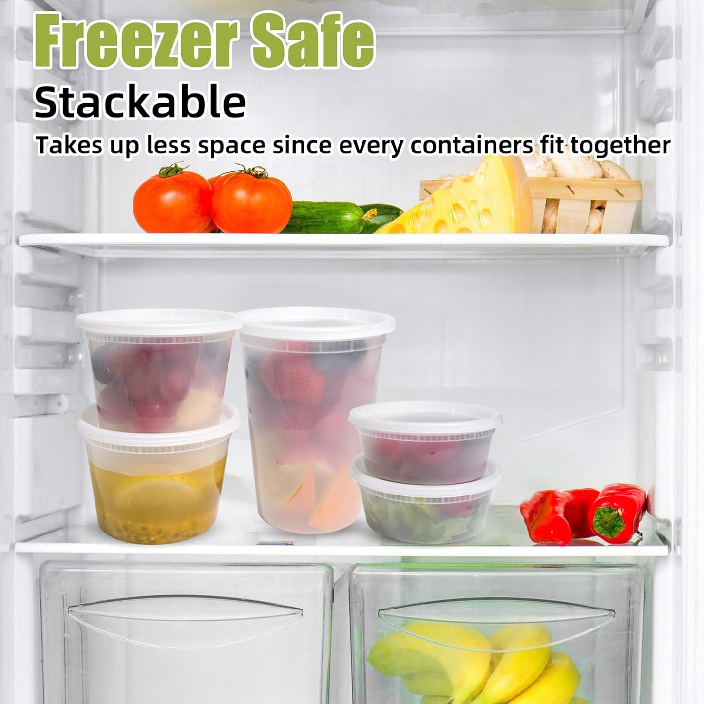 EASYTRIP [24 sets] 32oz Deli Containers with Lids，Food Storage Container with airtight lid，Plastic Soup Containers with Lids Meal Prep/BPA Free/Freezer Safe/Dishwasher Safe/Microwave Safe/Stackable