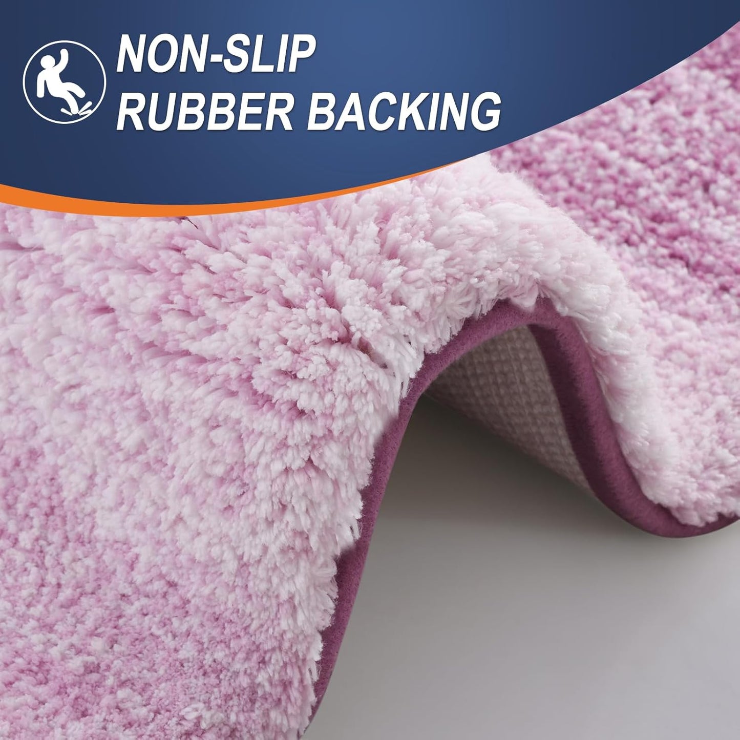 OLANLY Bathroom Rug Set 2 Piece, Soft Absorbent Microfiber Bath Rug Set, Non-Slip, Machine Wash Dry, Plush Shaggy Bath Mats for Bathroom (30"x20"+24"x16", Pinkish-Purple)