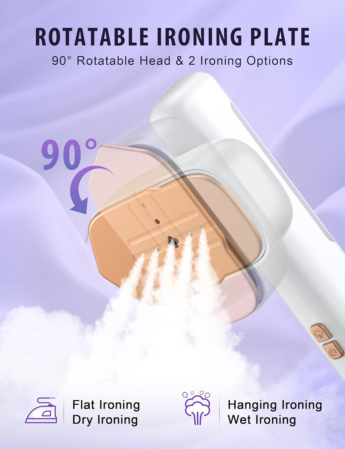 Steamer Iron for Clothes, Portable 2 In 1 Travel Handheld Garment Steamer,20 Minutes of Continuous Steam,100ml Water Tank,Steamer Ironing Gloves,1000W Light Steam Iron for Travel and Home