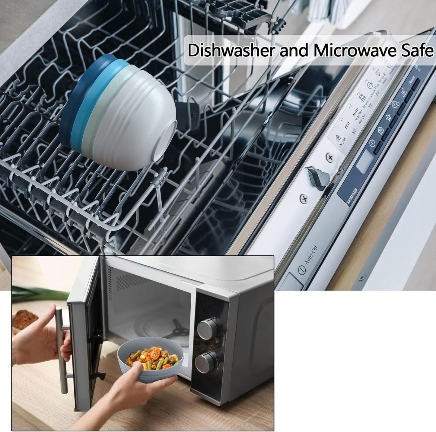 Homestockplus Unbreakable Cereal Bowls 25 OZ Microwave and Dishwasher Safe BPA-Free Bowl Dessert Bowls for Serving Soup, Oatmeal, Pasta and Salad [Set of 6]