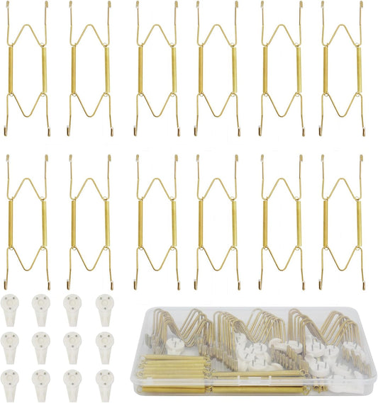 6 Inch Plate Hangers for The Wall Plate Hangers 12Pack Plate Wall Hangers for Display Invisible Decorative Plate Hooks for Hanging Stainless Steel