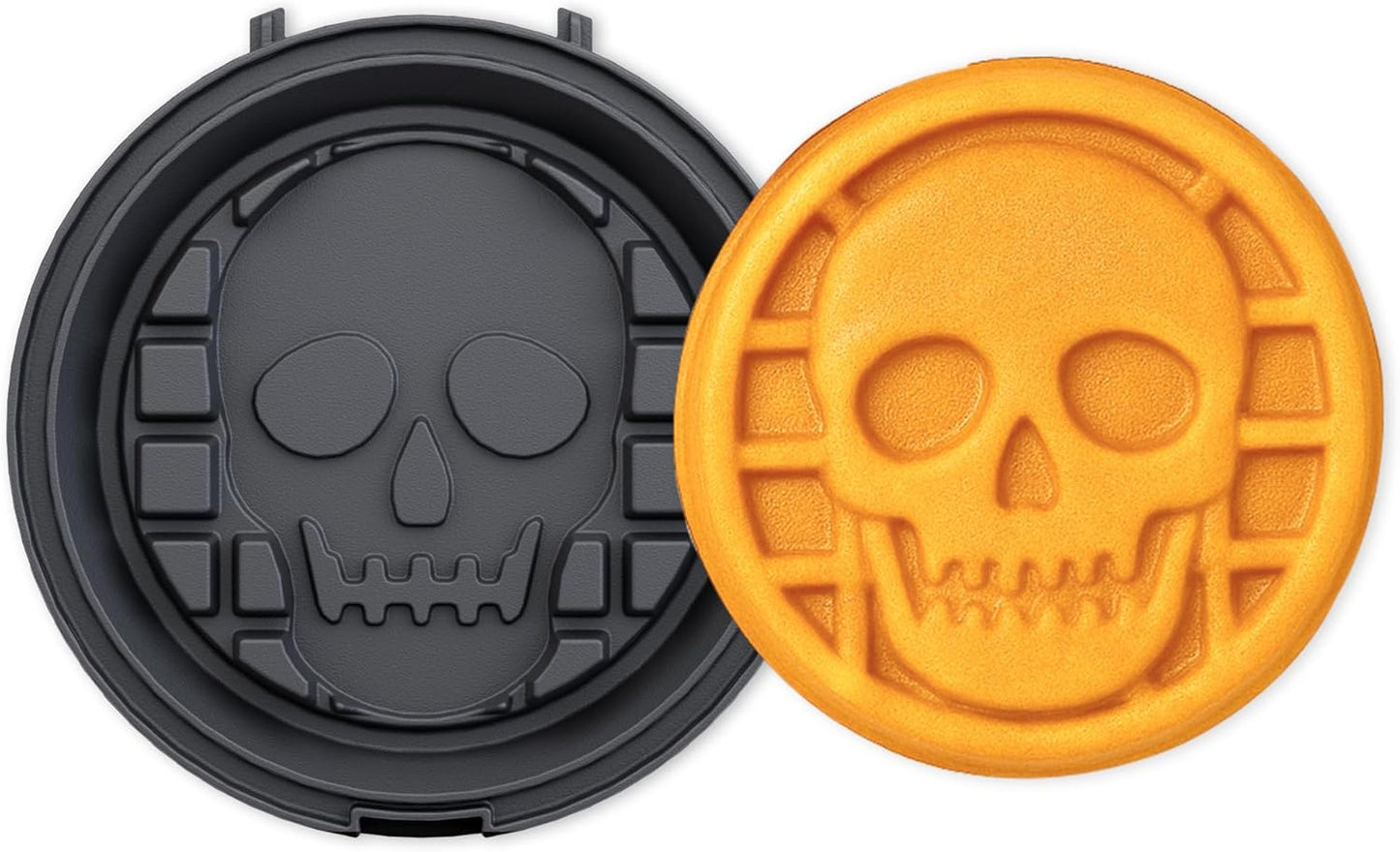 Skull Waffle Maker Plates 4", Easy Release, Dishwasher Safe, Nonstick Halloween Waffle Plates for KEINVE Waffle Maker (228AK)