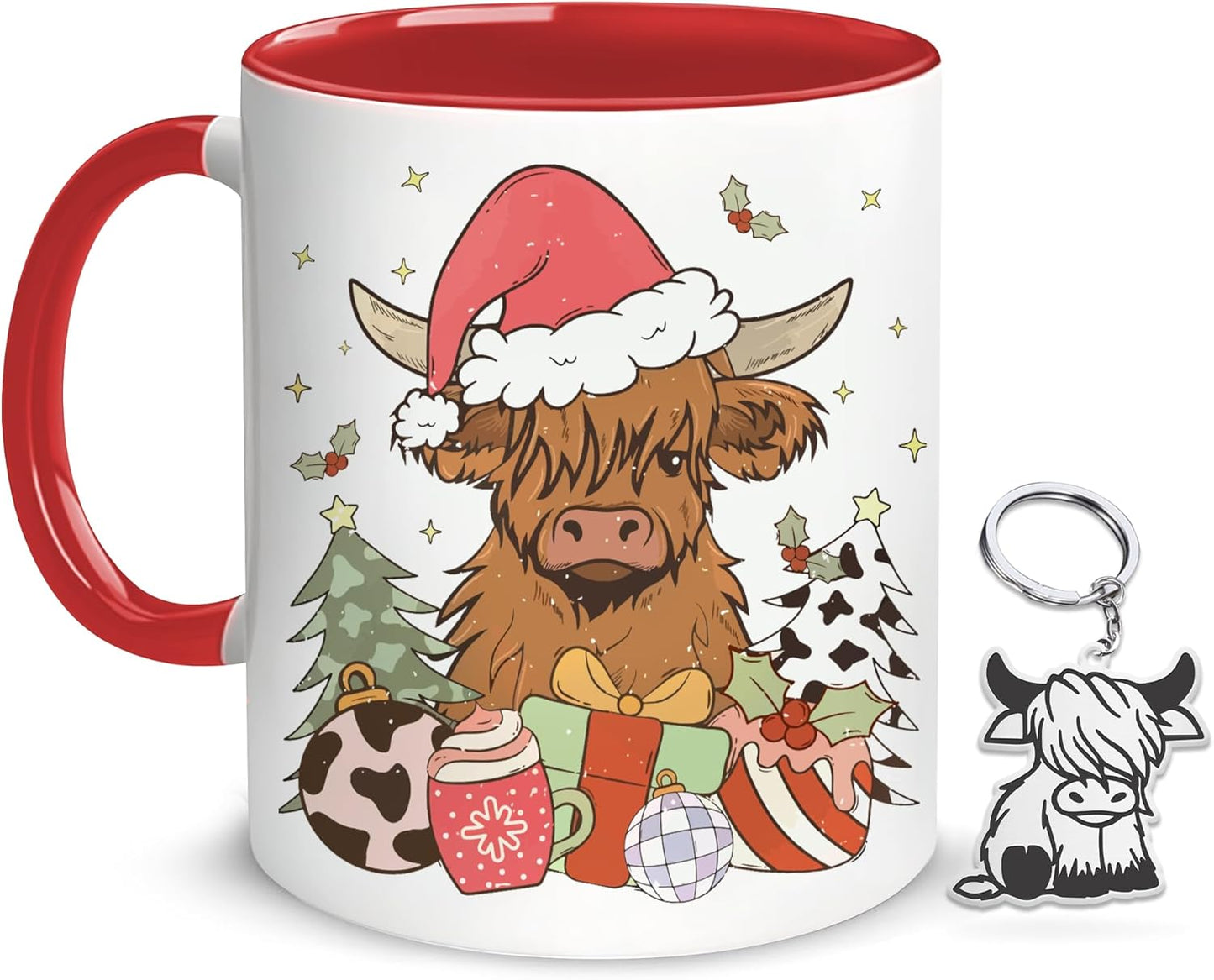 Hyturtle Highland Cow Coffee Mug 11oz - Highland Cow Cup Gift For Women On Christmas - Farm Animal Gifts