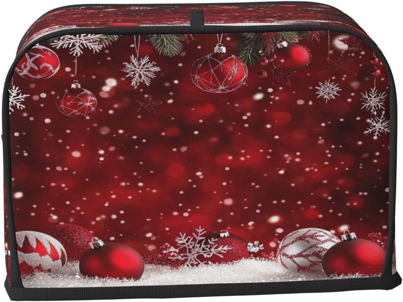 Toaster Cover 2 Slice Christmas Red Ball Winter Kitchen Small Appliance Covers with Pockets Dust and Fingerprint Protection