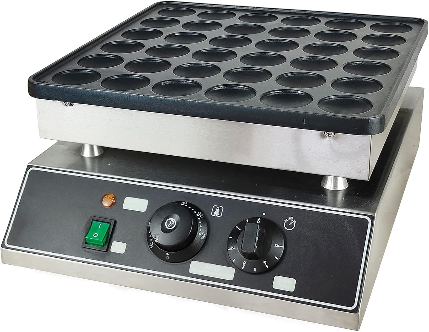 36 Holes Electric Mini Dutch Pancake Maker Baker Machine Nonstick Commercial New Poffertjes Mini Pancake Baker Electric Waffle Maker Muffin Machine Corn Dog for Family Breakfast Gift