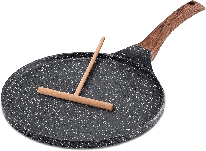 Nonstick Crepe Pan Set, 5 Piece Set Kitchen Pancake Grill Pan, 11 Inch Nonstick Ceramic Flat Skillet Dosa Tawa Comales Para Tortillas Pancake Pans, Fry Pans Compatible with All Stovetops