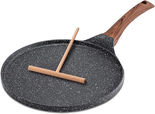 Nonstick Crepe Pan Set, 5 Piece Set Kitchen Pancake Grill Pan, 11 Inch Nonstick Ceramic Flat Skillet Dosa Tawa Comales Para Tortillas Pancake Pans, Fry Pans Compatible with All Stovetops