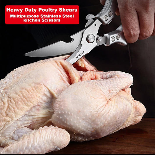 2 Pack Kitchen Shears,Heavy Duty Stainless Steel All-Purpose Poultry Meat Scissors for Cooking-Dishwasher Safe