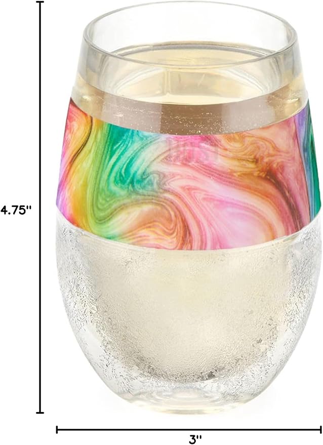 HOST Wine Freeze Cooling Cup, Double Wall Insulated Freezable Drink Chilling Tumbler with Freezing Gel | Glasses for Red and White Wine, Set of 1, 8.5 oz, Unicorn