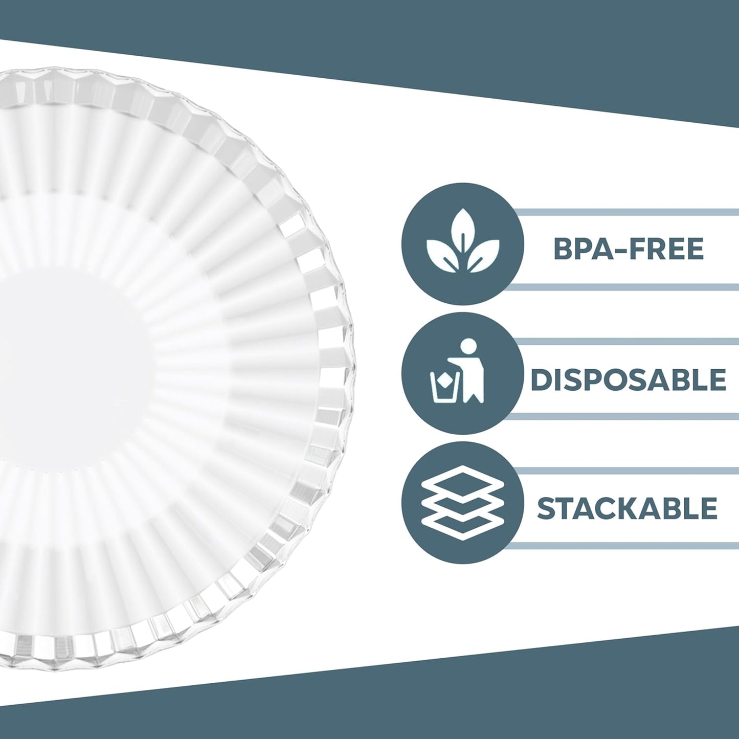 Exquisite Clear Plastic Bowls Disposable - 16 Oz - 20 Count - Disposable Soup Bowls - Great for Weddings Parties And Formal Occasions