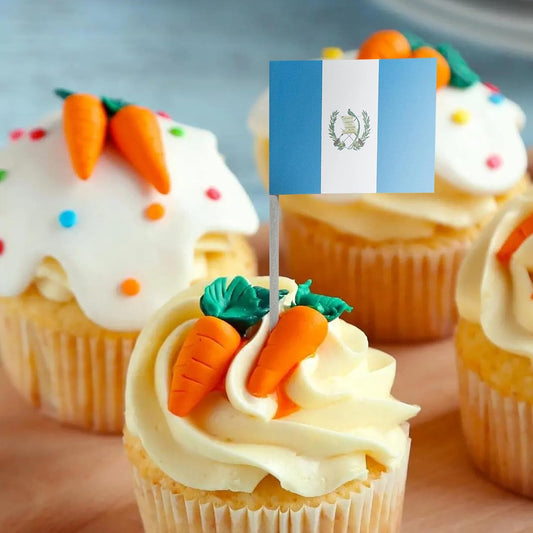 100 Pcs Guatemala Flag Guatemalan Toothpick Flags, Small Mini Stick Cupcake Toppers Guatemalan Flags
