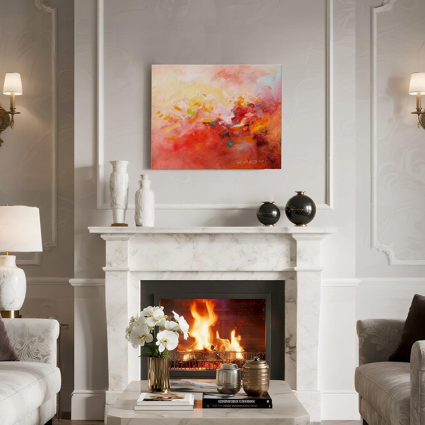 Gloliv Canvas Wall Art – Abstract Wall Decor Painting, Artist-Authorized Reproduction Canvas Prints, Modern Wall Art Decor for Living Room, Bedroom, or Office 32"x24"