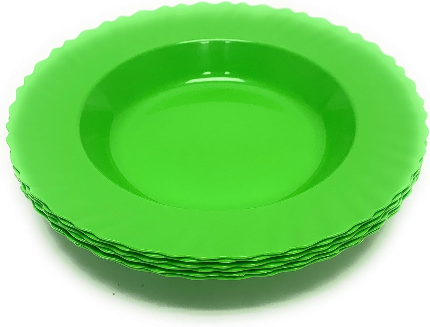 Mintra Home Curly Collection (9in Deep Plate - 6pk, Green)