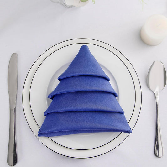 Bailarina Cloth Napkins Set of 40,17x17 inches Dinner Napkins Cloth Washable,Polyester Square Table Cloth Napkin Bulk with Hemmed Edges Ideal for Banquets, Parties and Weddings-Royal Blue